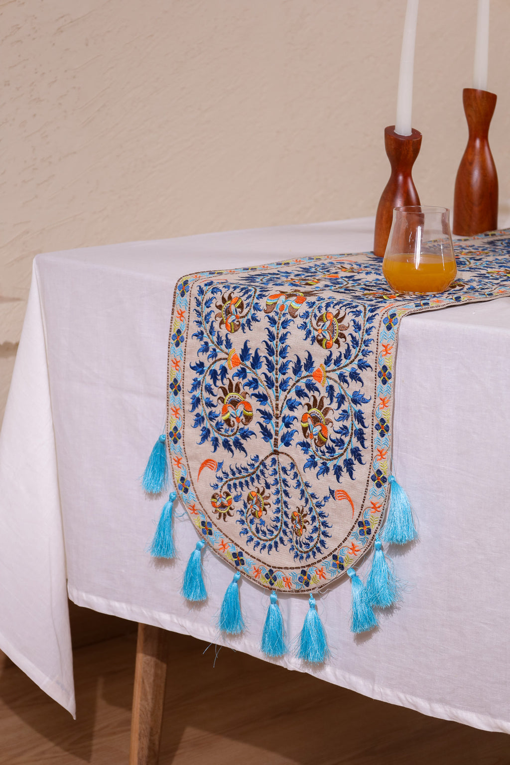 Blue Wildflower Table Runner