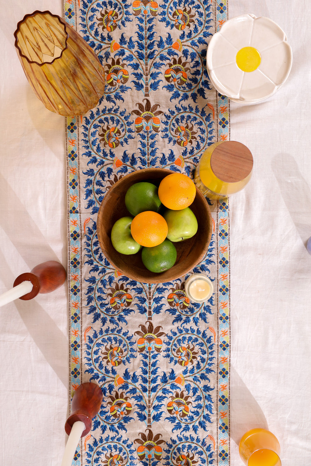 Blue Wildflower Table Runner