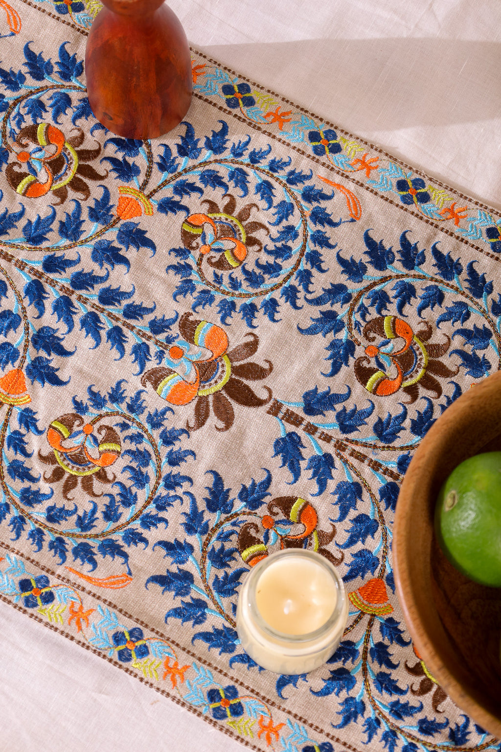 Blue Wildflower Table Runner