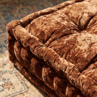 Brown Velvet Haven Floor Cushion - close up