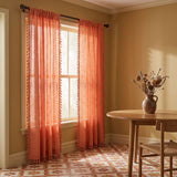 Coral Saba Cotton Curtain