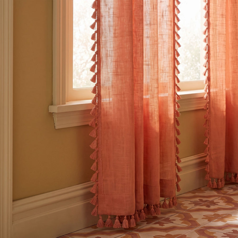 Coral Kinari Cotton Curtain photo 2