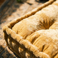 Gold Velvet Haven Floor Cushion - close up