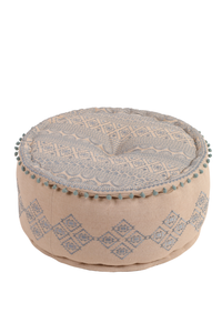 Gray Gypsy Geometric Ottoman Pouf