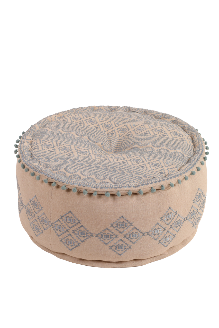 Gray Gypsy Geometric Ottoman Pouf