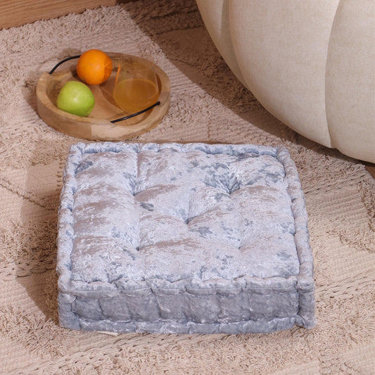 Silver Velvet Haven Floor cushion