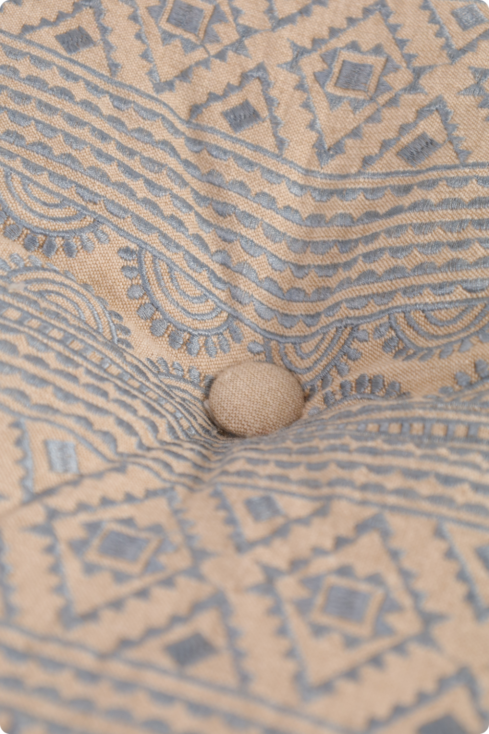 Gray Gypsy Geometric Ottoman pouf