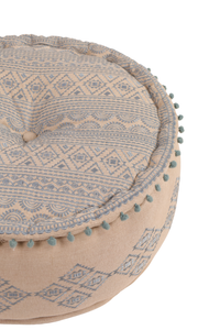 Gray Gypsy Geometric Ottoman Pouf