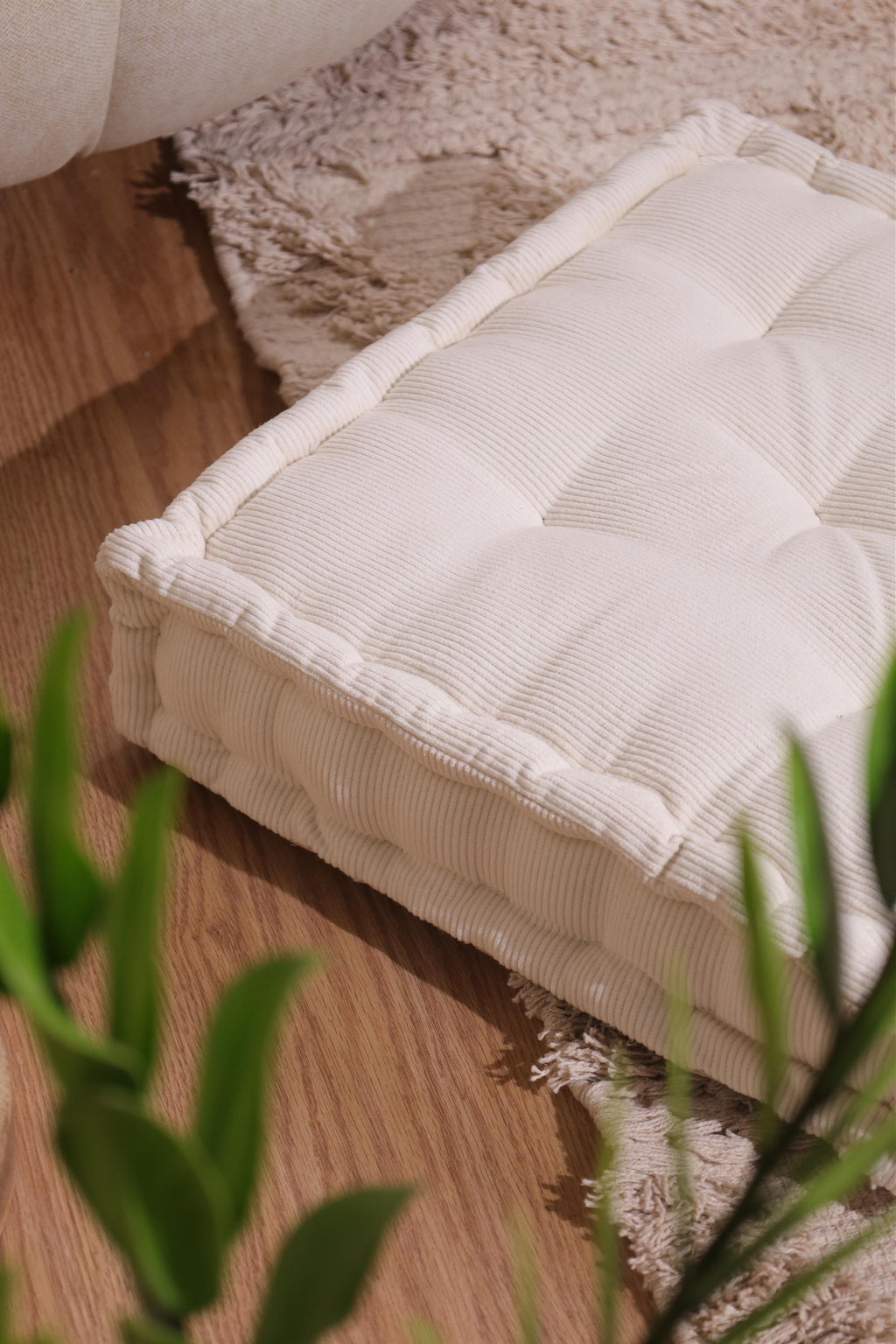 Ivory Dreamy Corduroy Floor cushion