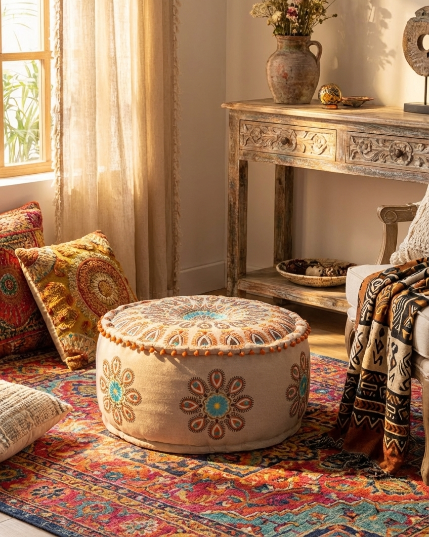 Mandala Ottoman pouf