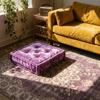 Lilac Velvet Haven Floor Cushion - lifestyle