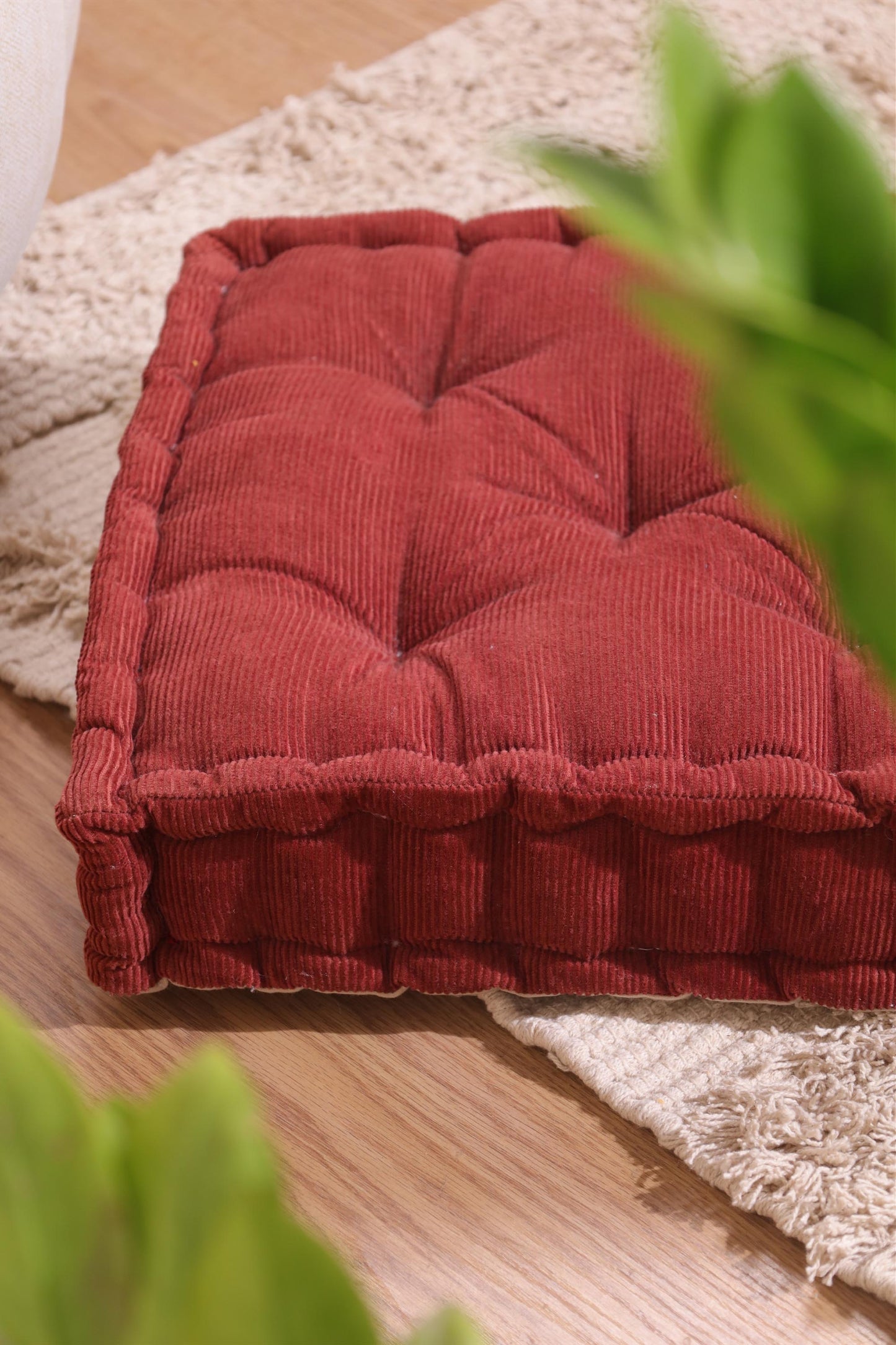 Maroon Dreamy Corduroy Floor cushion