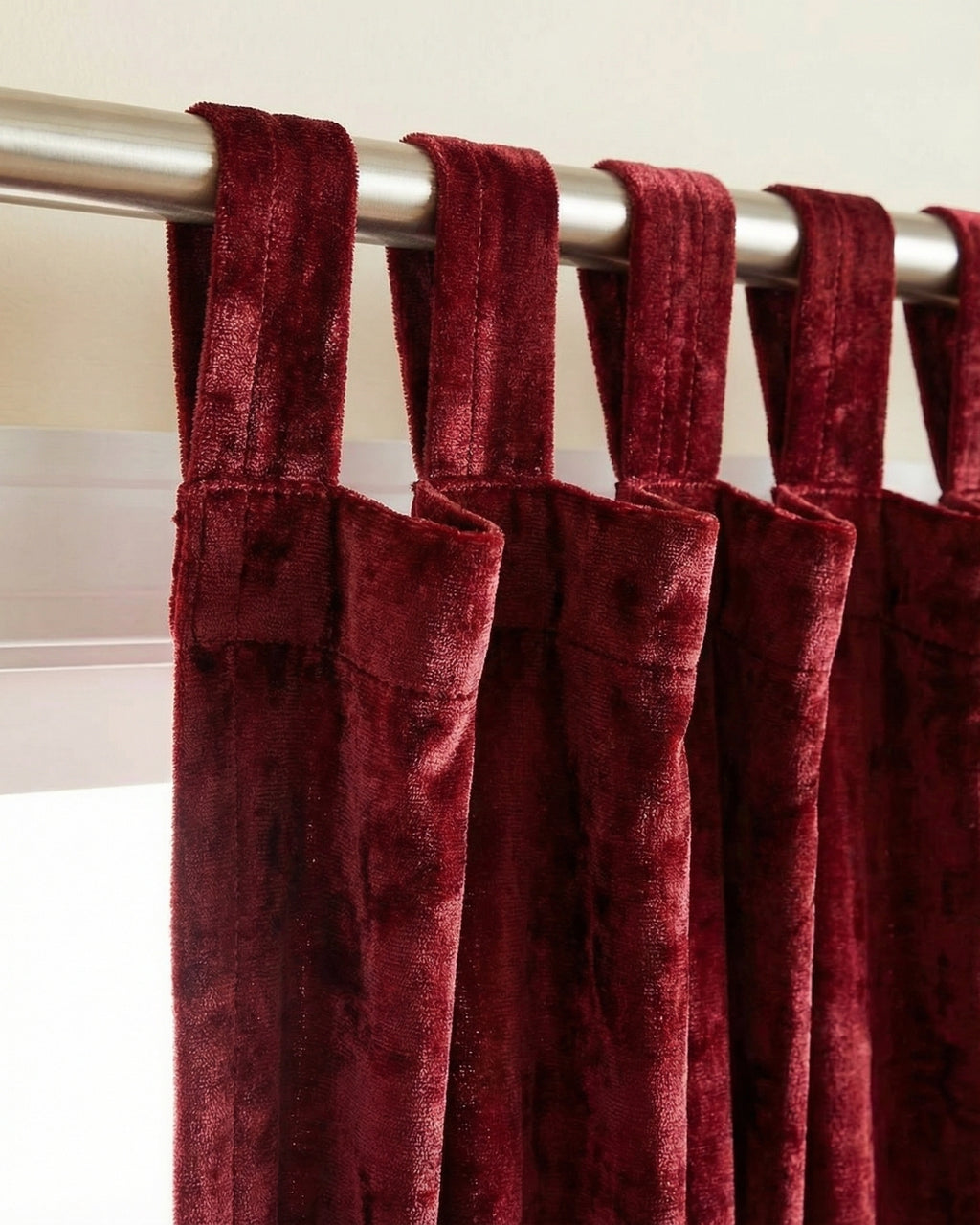 Maroon Velvet Noir Curtains - Set of 2