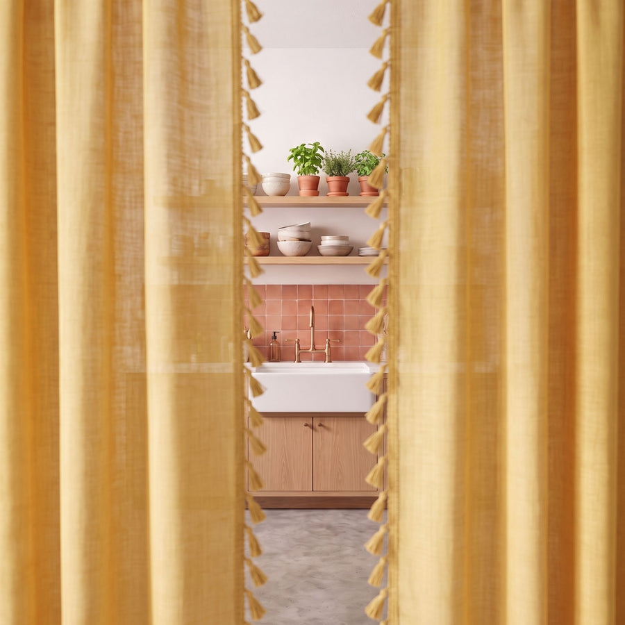 Mustard Kinari Cotton Curtain photo 3