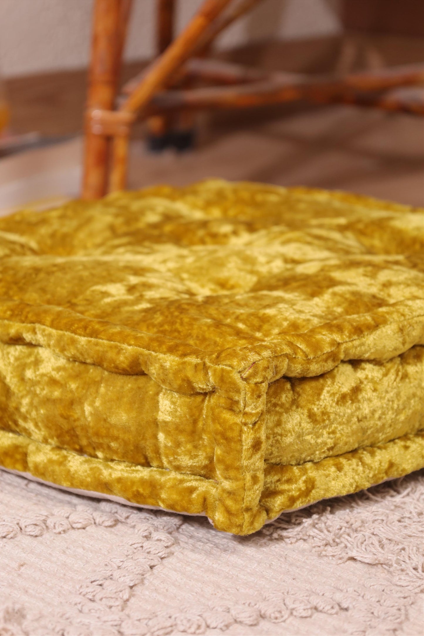 Mustard Velvet Haven Floor cushion