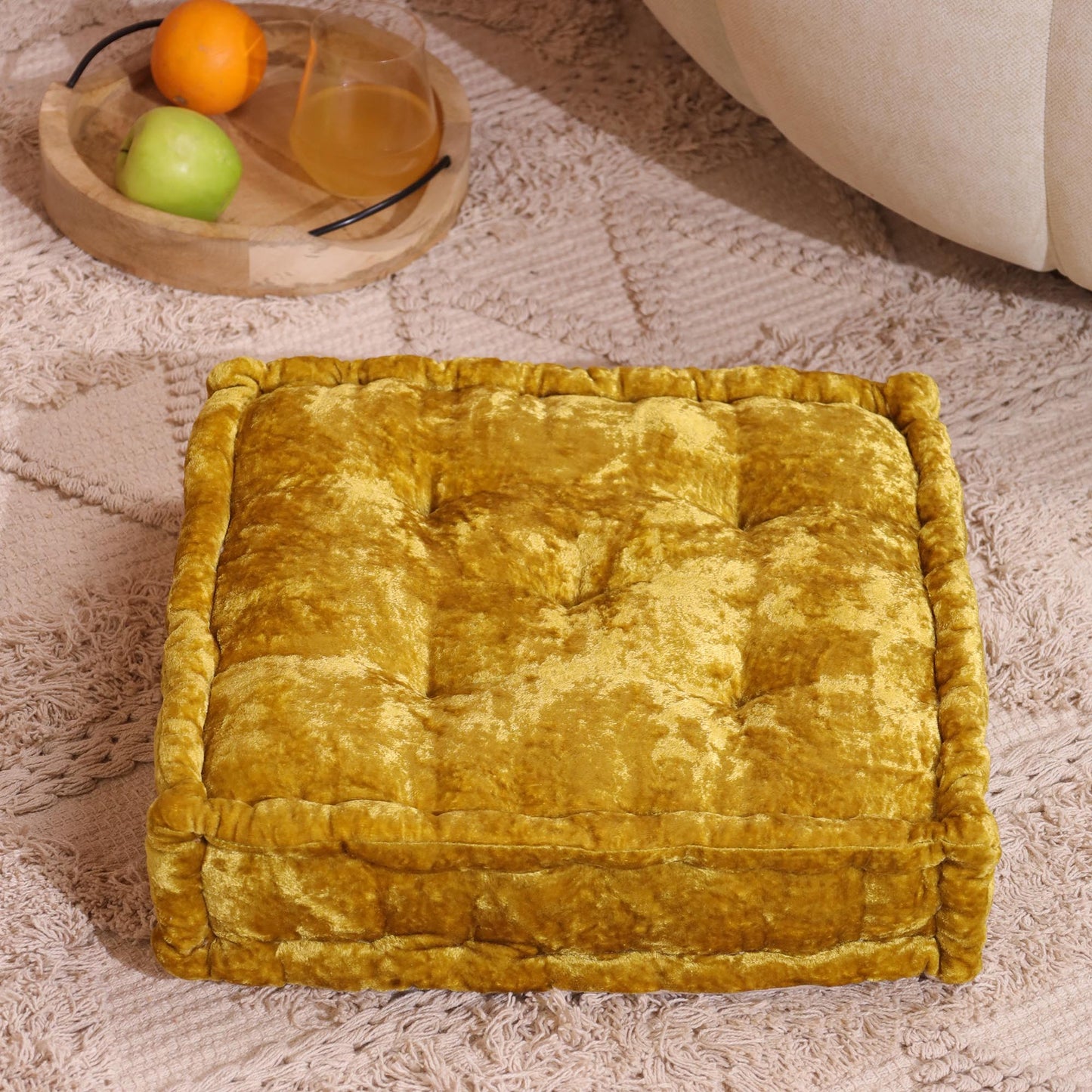 Mustard Velvet Haven Floor cushion