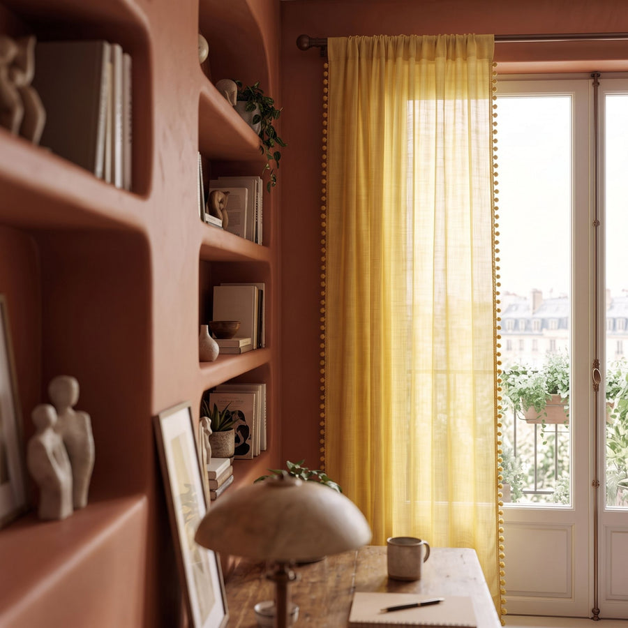 Ochre Mela Cotton Curtain photo 2