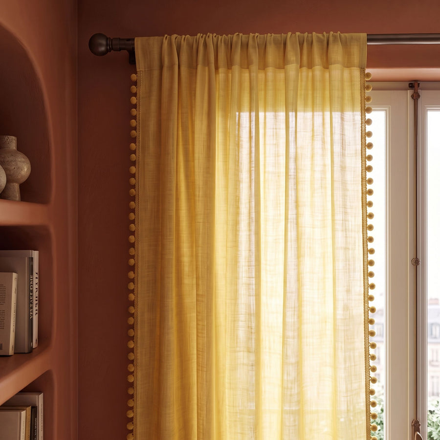 Ochre Mela Cotton Curtain photo 3