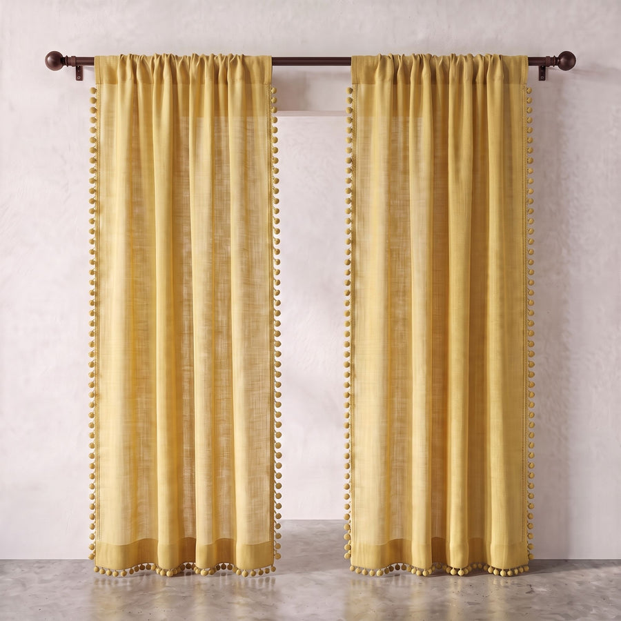 Ochre Mela Cotton Curtain photo 4