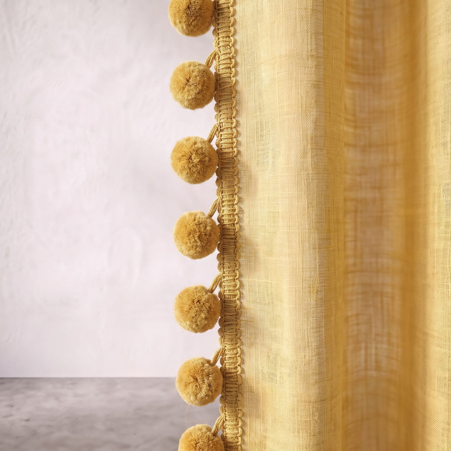Ochre Mela Cotton Curtain photo 5