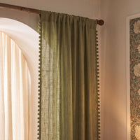 Olive Mela Cotton Curtain photo 4
