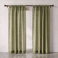 Olive Mela Cotton Curtain photo 5
