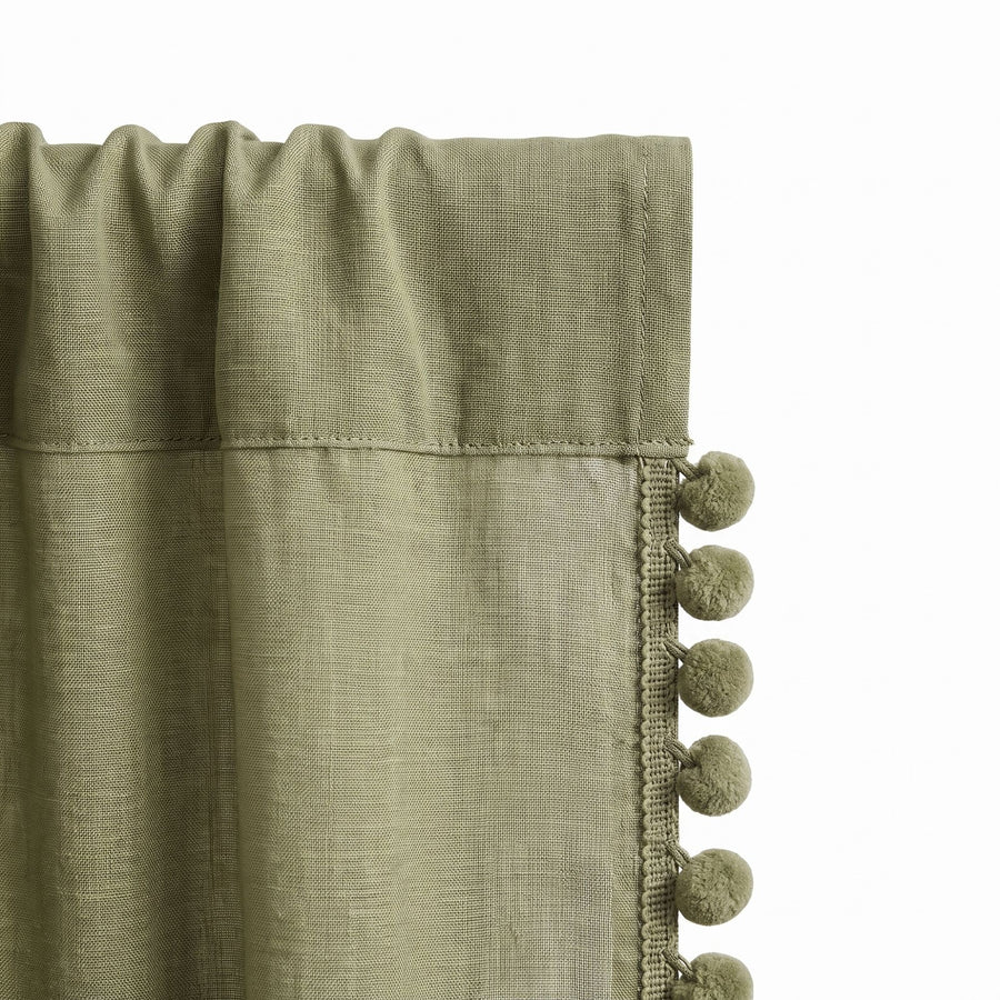 Olive Mela Cotton Curtain photo 6