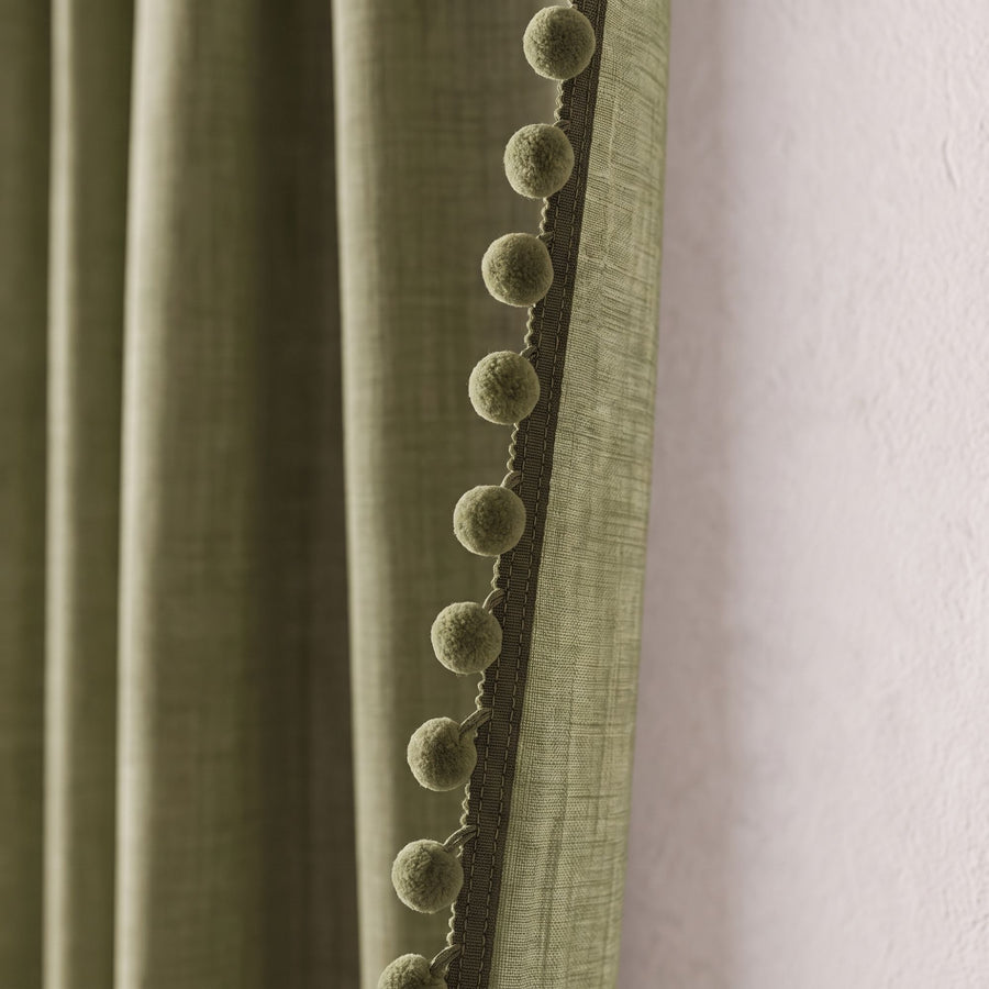 Olive Mela Cotton Curtain photo 8