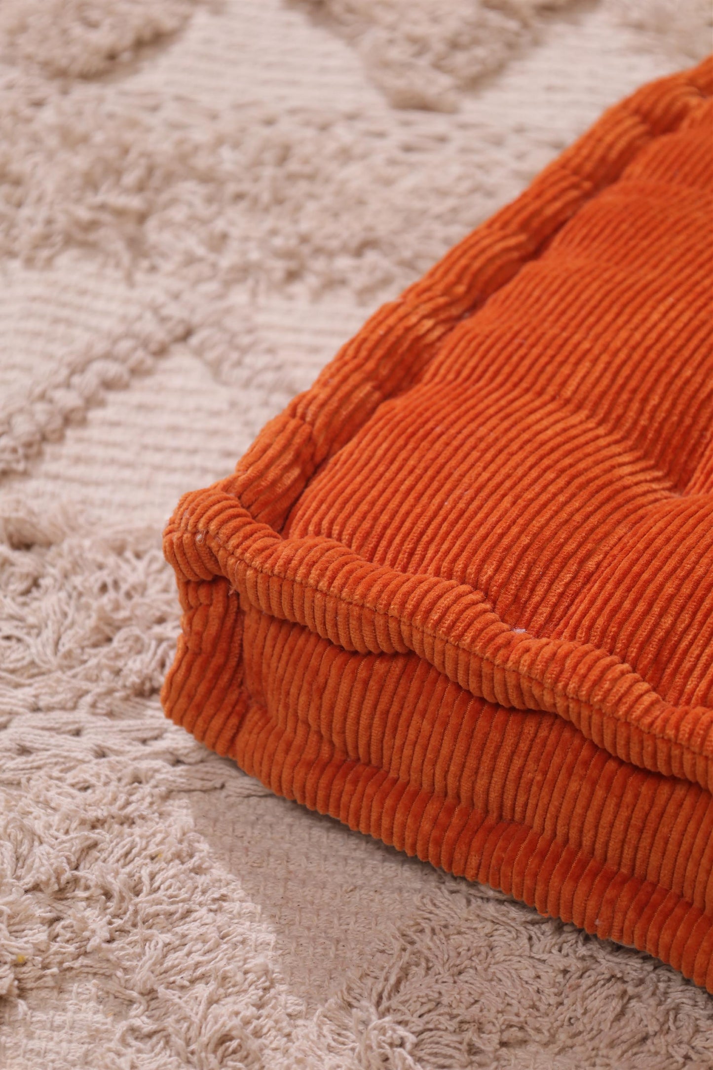 Orange Dreamy Corduroy Floor cushion