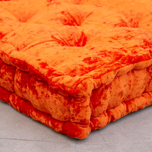 Orange Velvet Haven Floor cushion