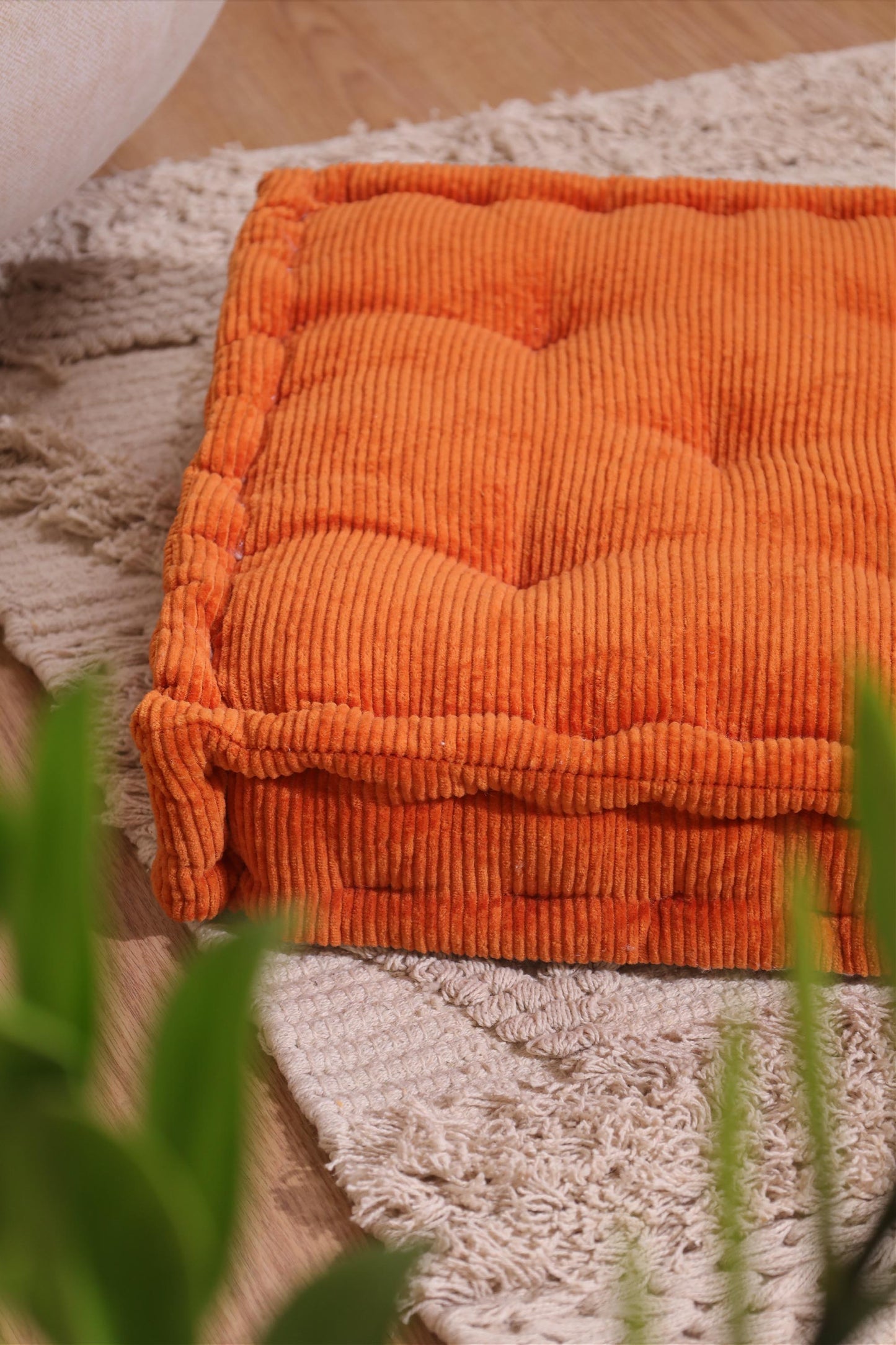 Orange Dreamy Corduroy Floor cushion