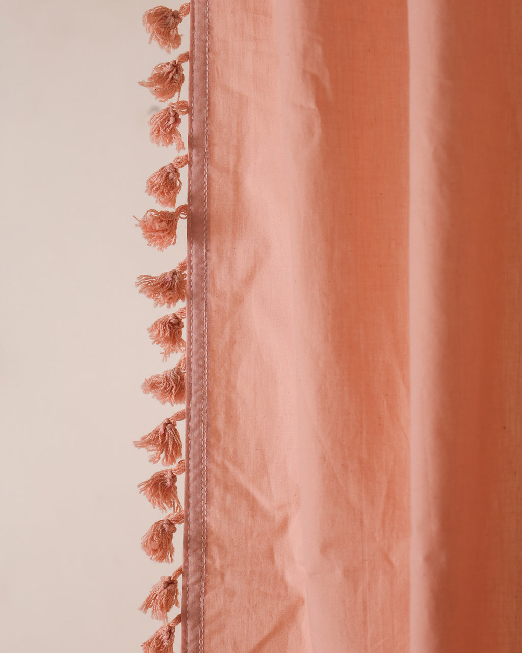Peach Mahal Cotton Curtain - Set of 2