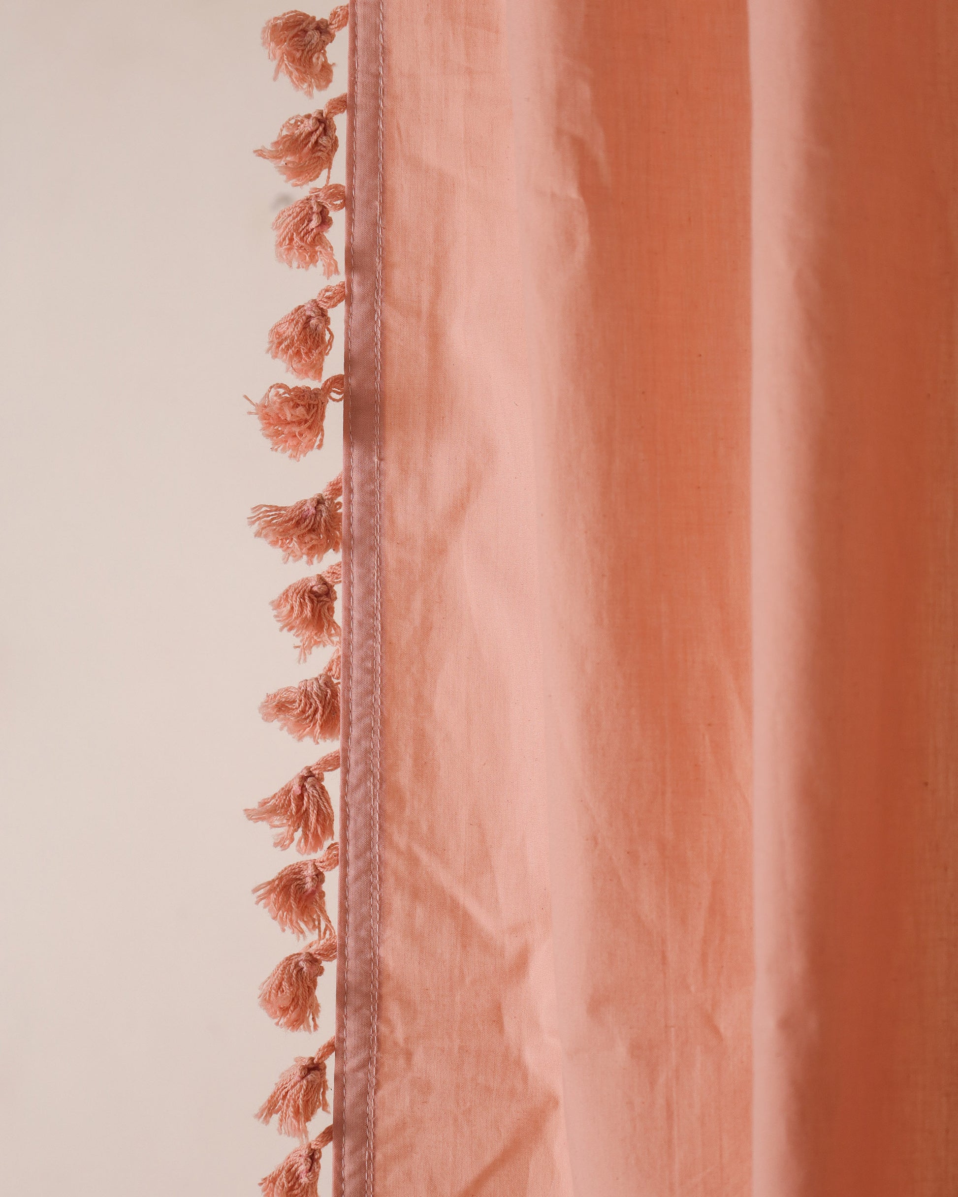 Peach Mahal Cotton Curtain - Set of 2