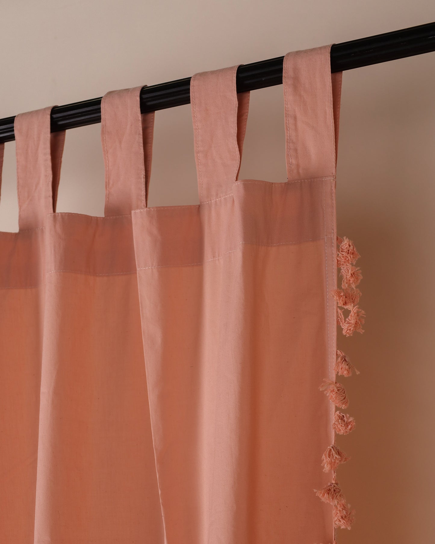 Peach Mahal Cotton Curtain - Set of 2