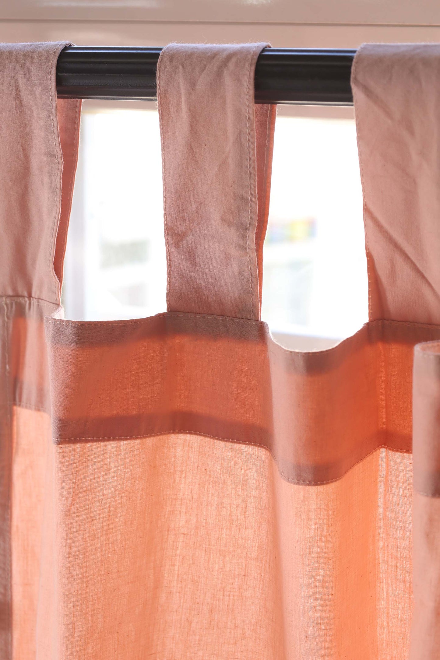 Peach Mahal Cotton Curtain - Set of 2