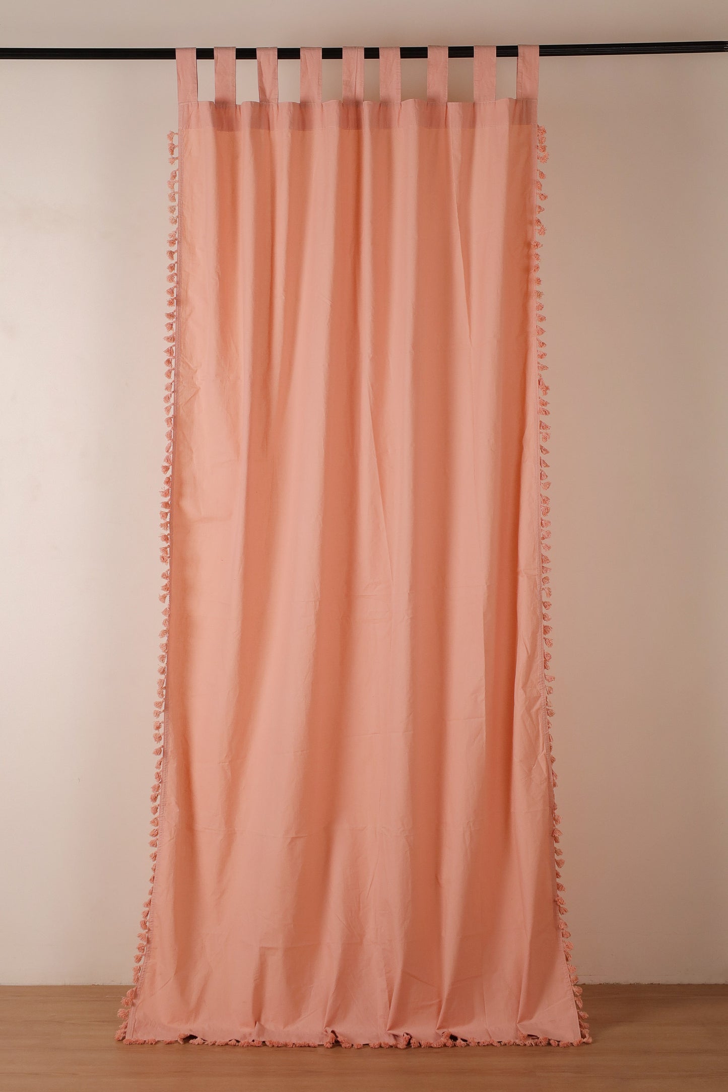 Peach Mahal Cotton Curtain - Set of 2