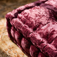 Plum Velvet Haven Floor Cushion - close up