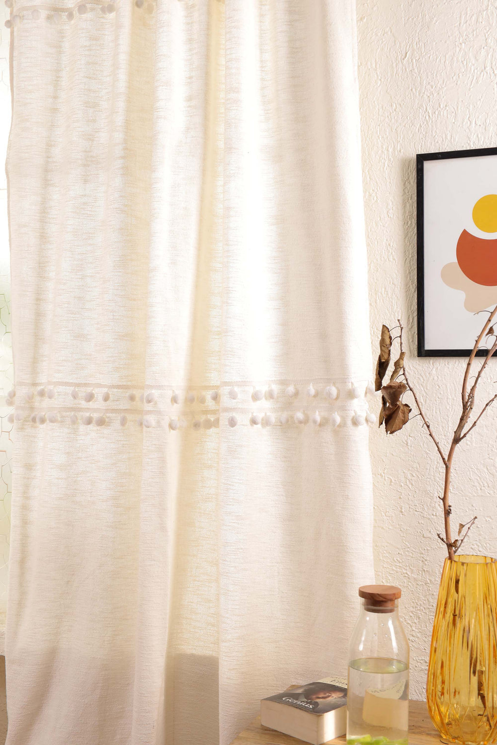 Fiesta Pom Poms Curtain - Set of 2
