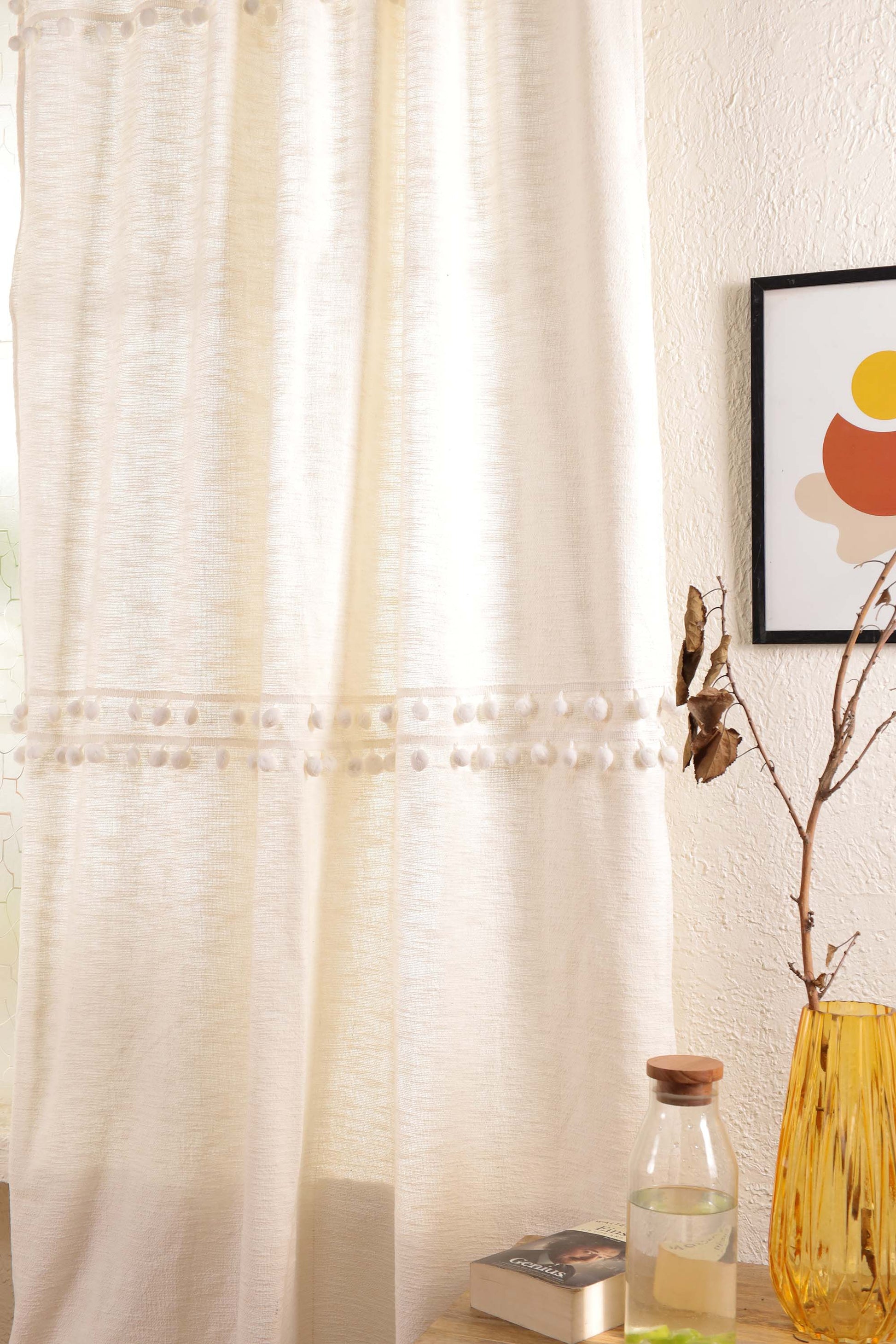 Fiesta Pom Poms Curtain - Set of 2