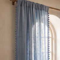 Powder Blue Mela Cotton Curtain photo 4