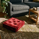 Red Velvet Haven Floor Cushion
