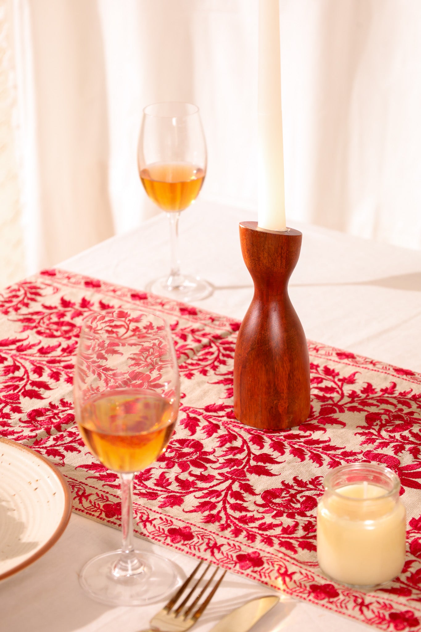 Red Wildflower Table Runner