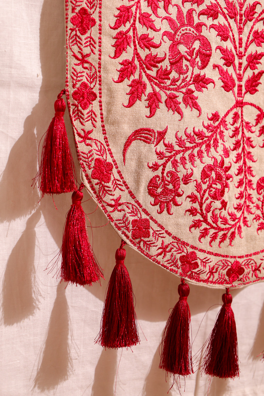 Red Wildflower Table Runner
