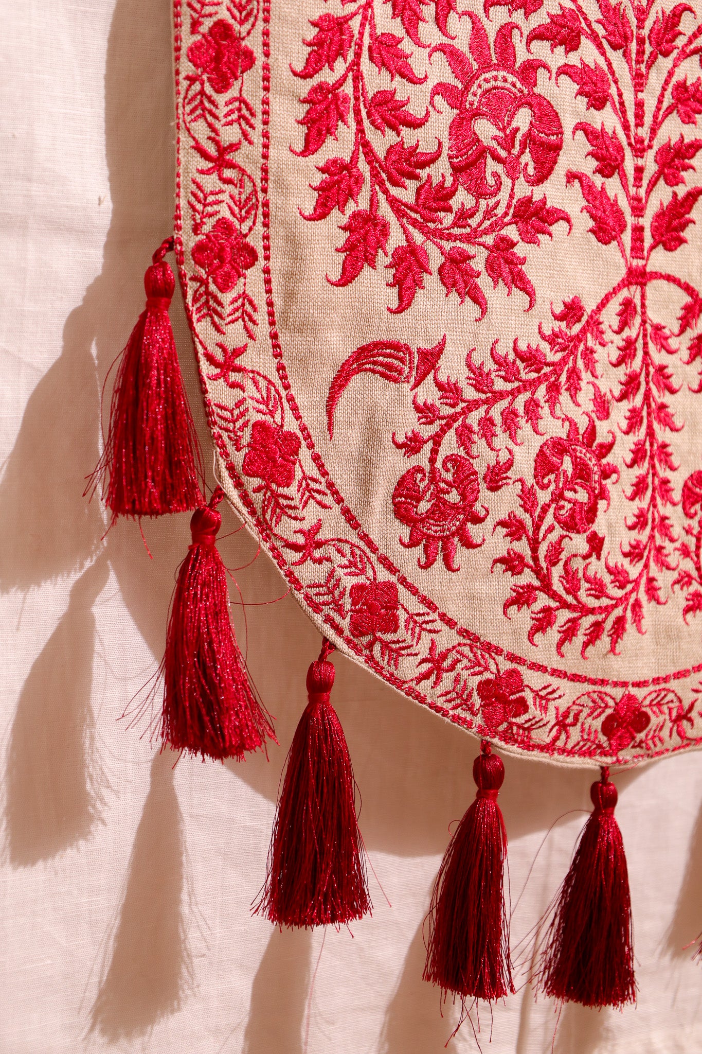 Red Wildflower Table Runner