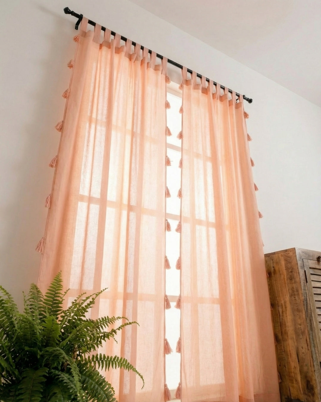 Rose Mira Cotton Curtain - Set of 2