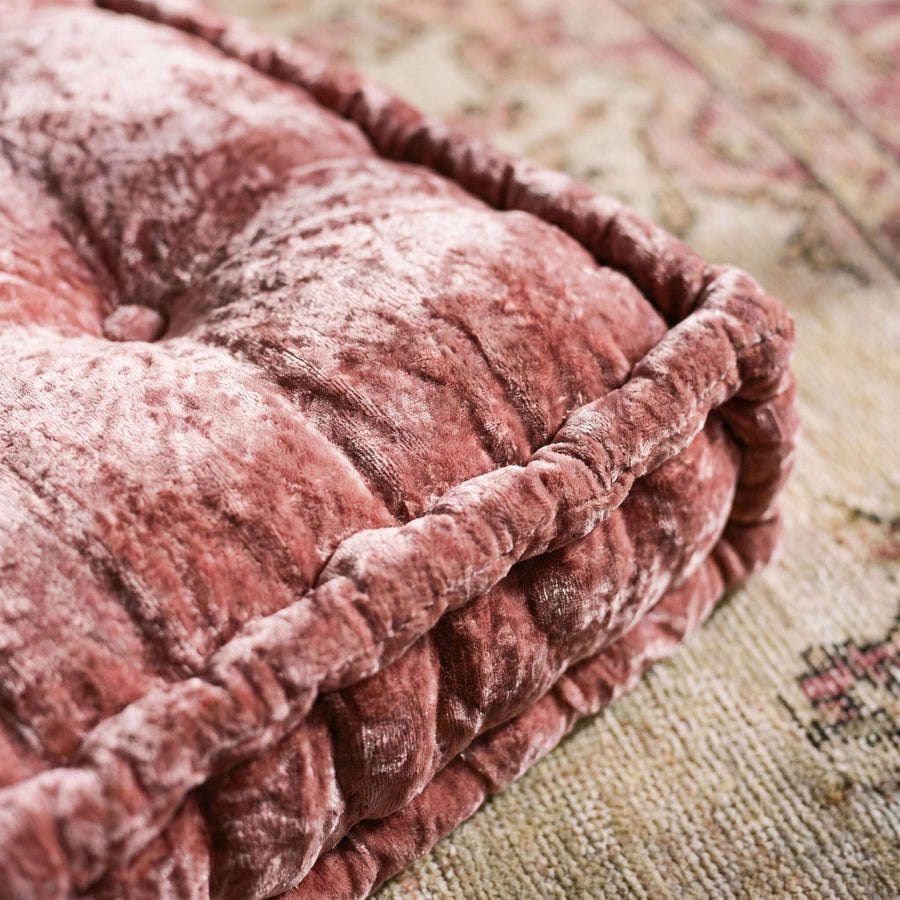 Rose Velvet Haven Floor Cushion