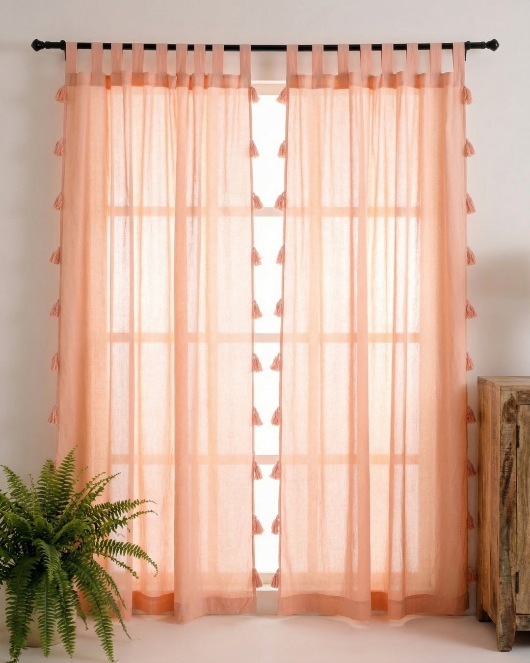 Rose Mira Cotton Curtain - Set of 2