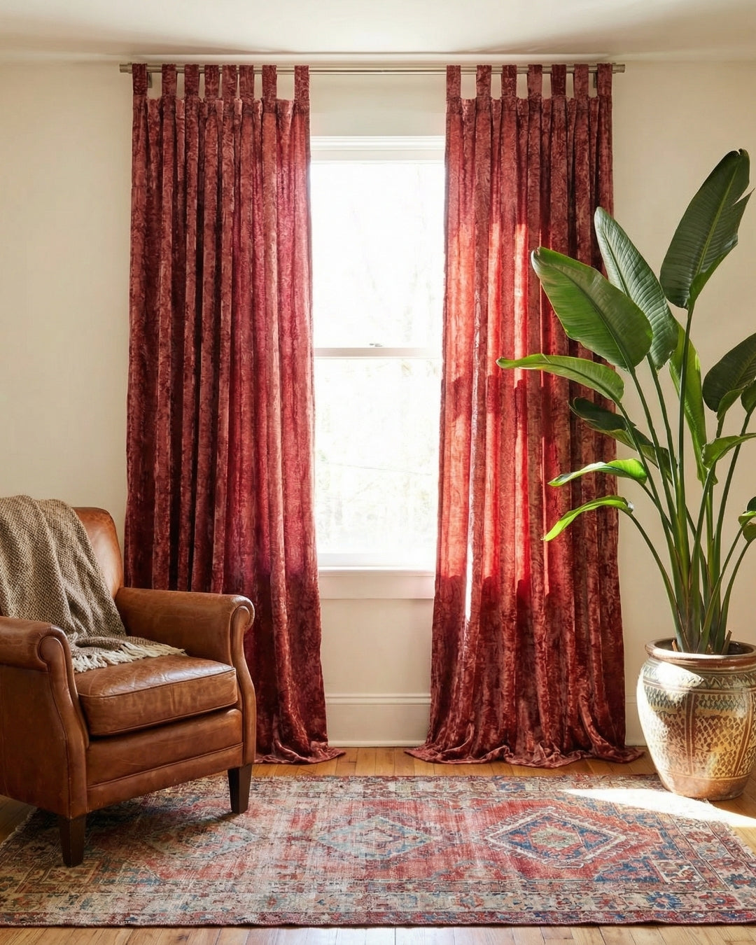 Rose Velvet Noir Curtains - Set of 2