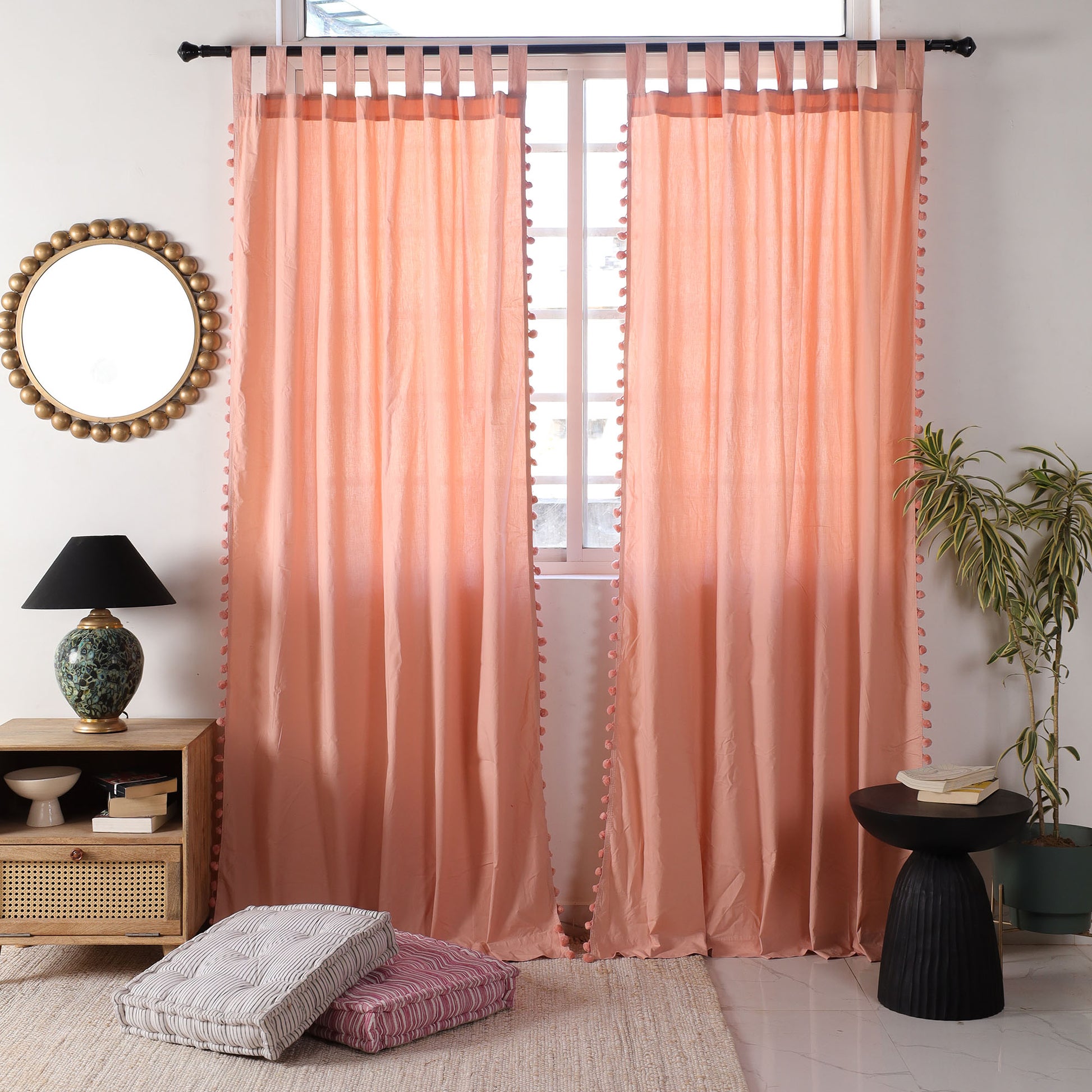 Rose Rasa Cotton Curtain - Set of 2