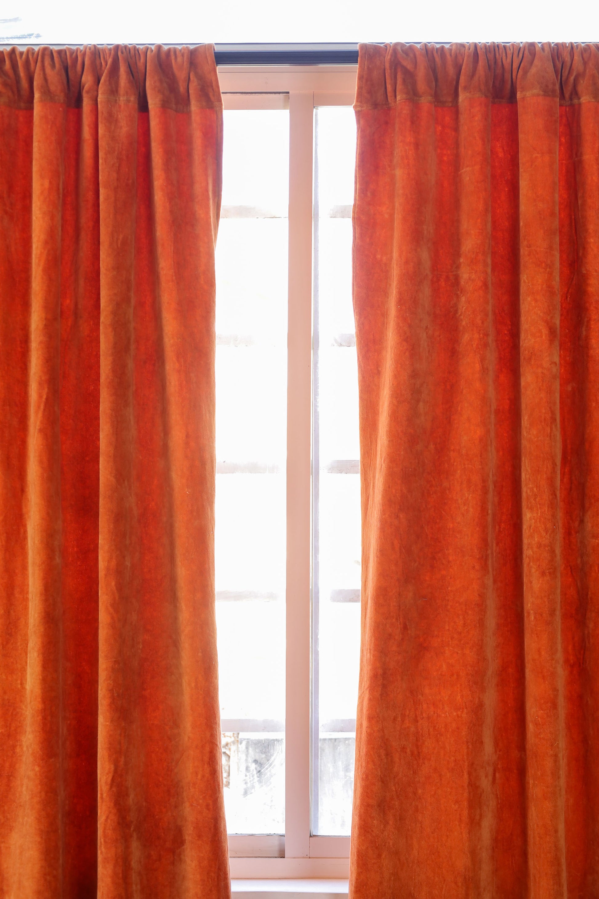 Rust Velvet Serenity Curtains - Set of 2